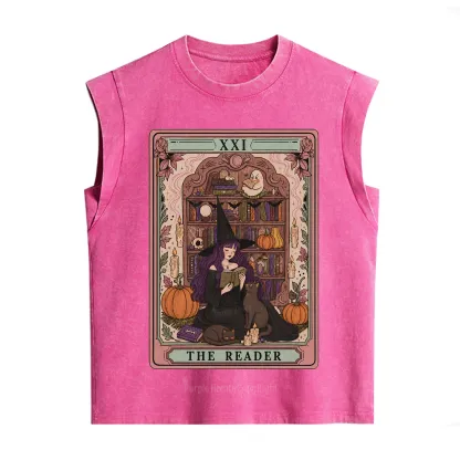 Purplehecate The Reader Tarot Bookish Witch Vintage Washed Tank