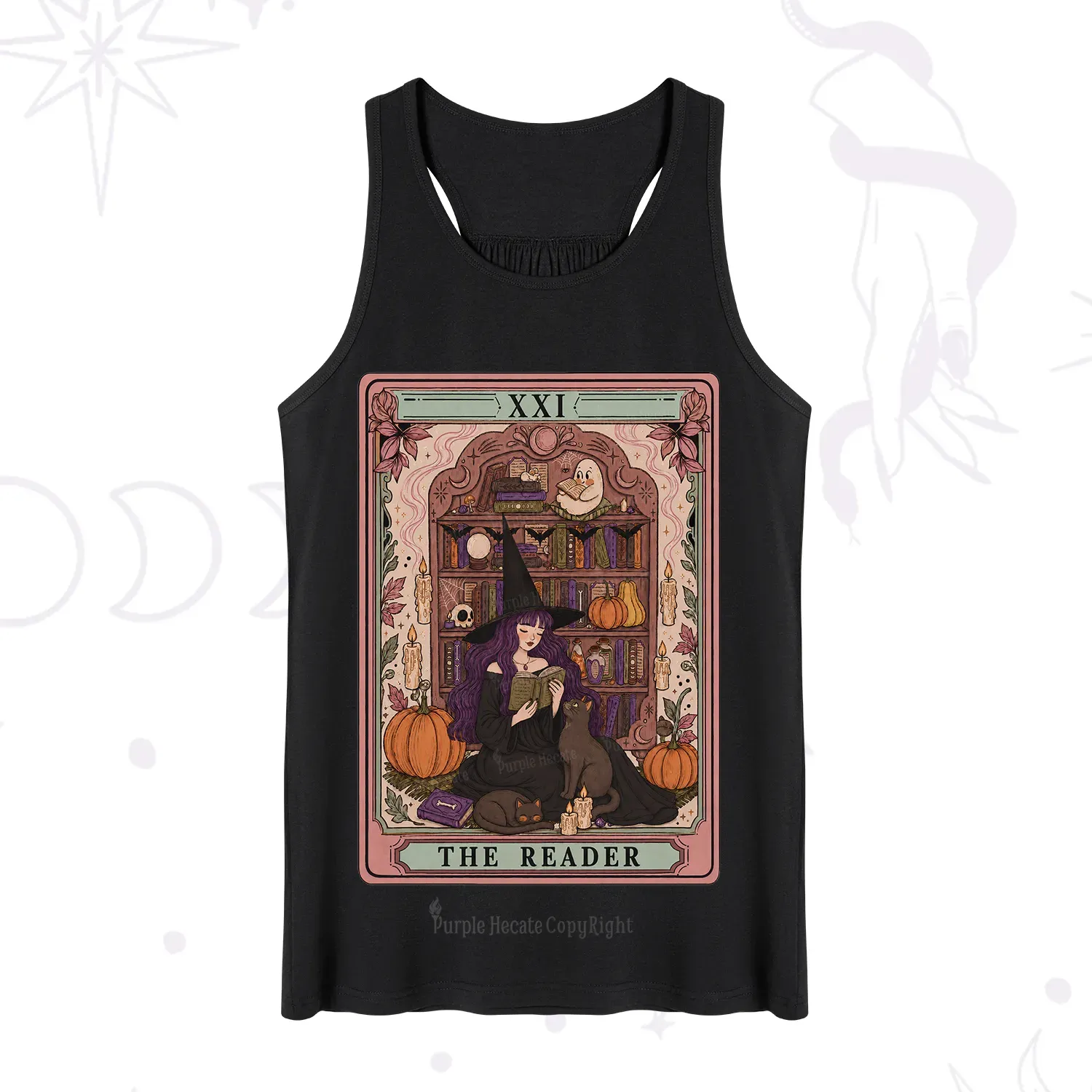 Purplehecate The Reader Tarot Bookish Witch Tank