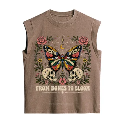 Purplehecate From Bones to Bloom Butterfly Vintage Washed Tank
