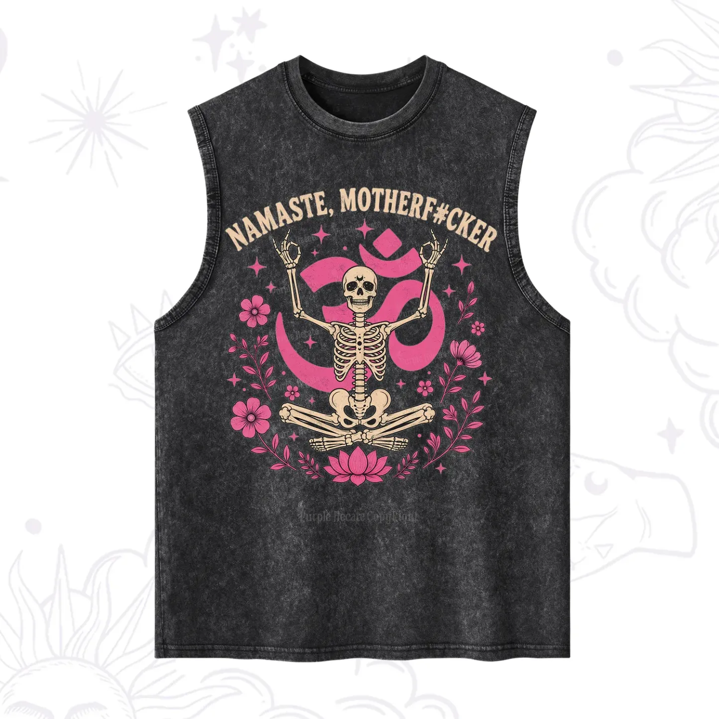 Purplehecate Namaste Motherf*cker Skeleton Washed Tank