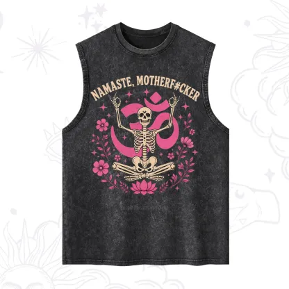 Purplehecate Namaste Motherf*cker Skeleton Washed Tank