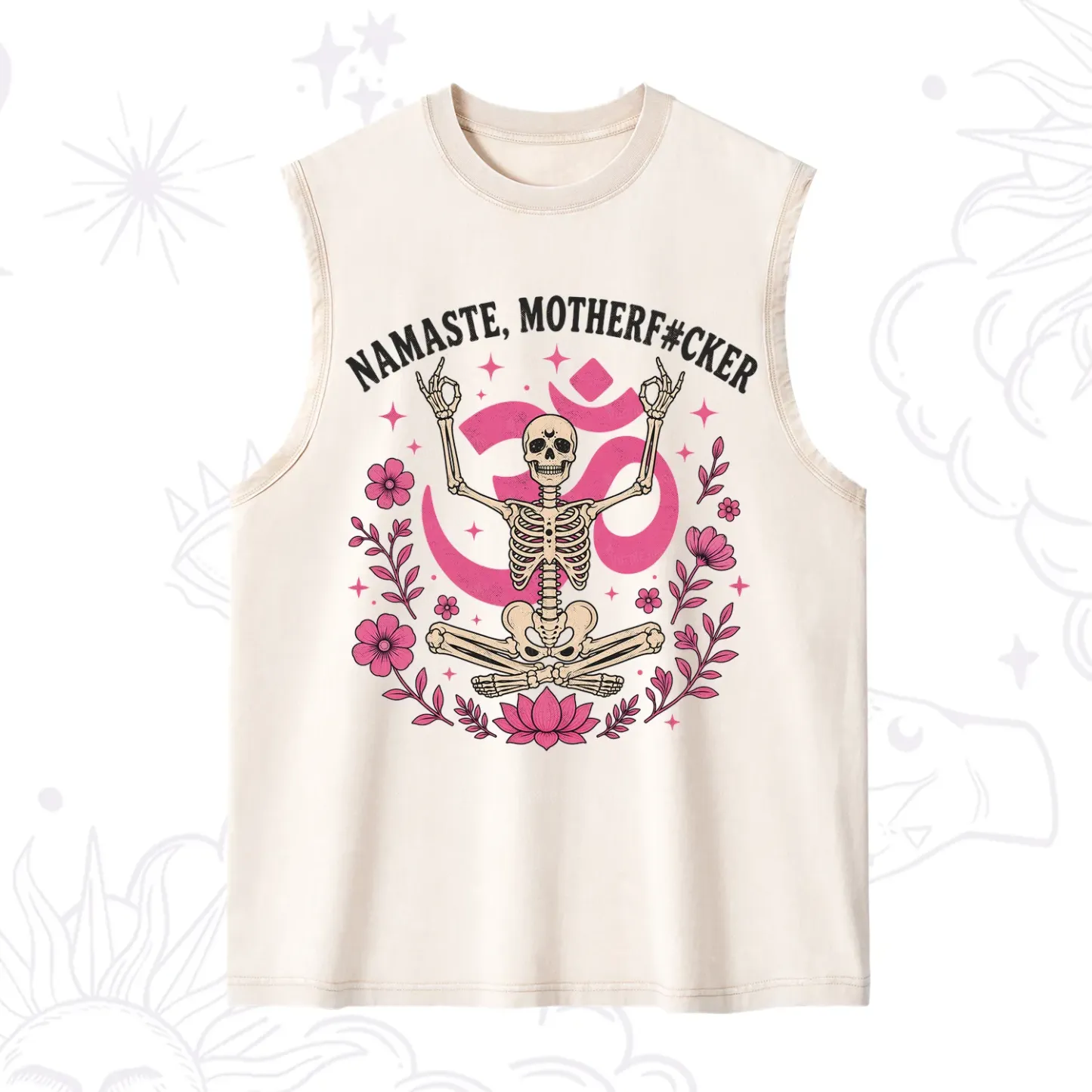 Purplehecate Namaste Motherf*cker Skeleton Washed Tank