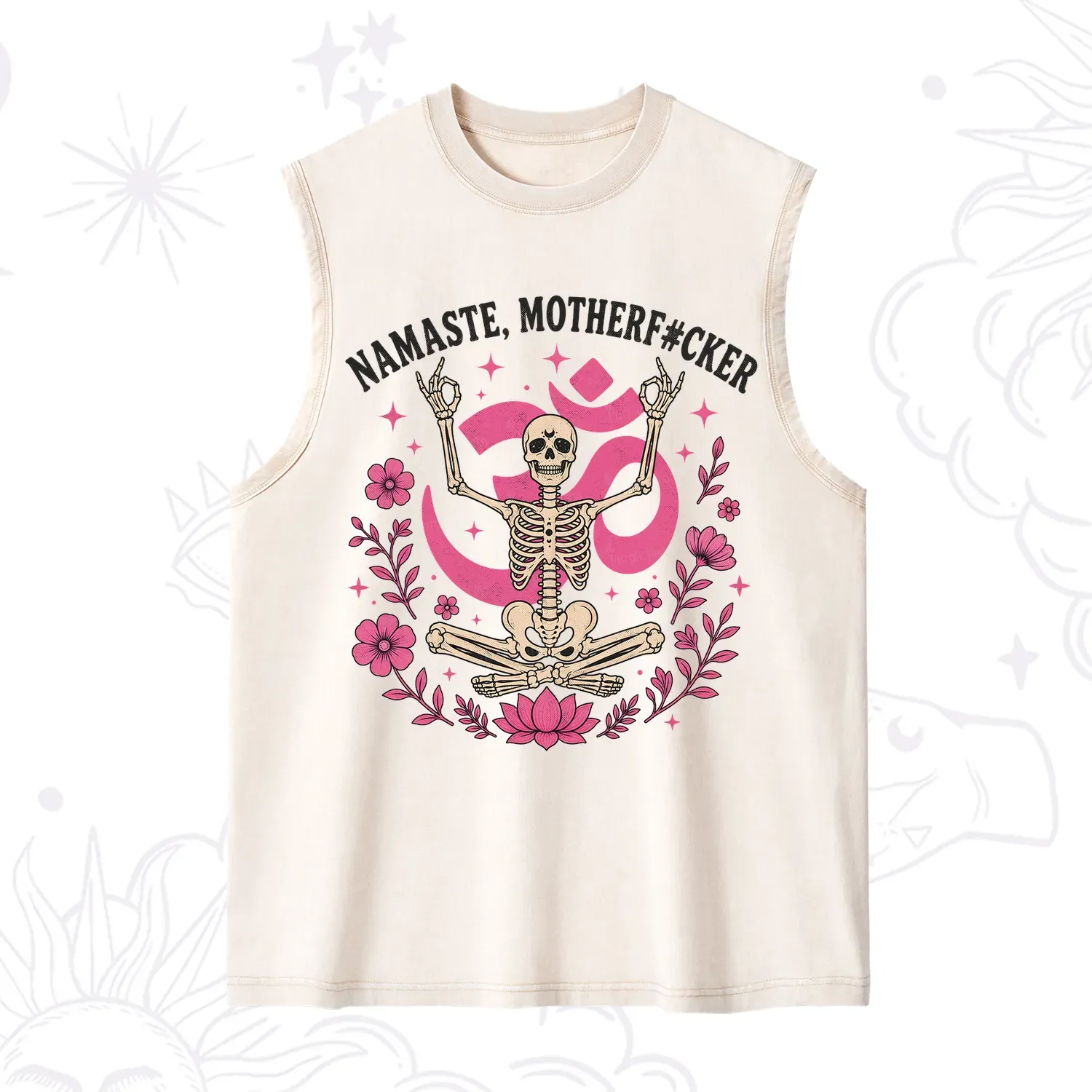 Purplehecate Namaste Motherf*cker Skeleton Washed Tank