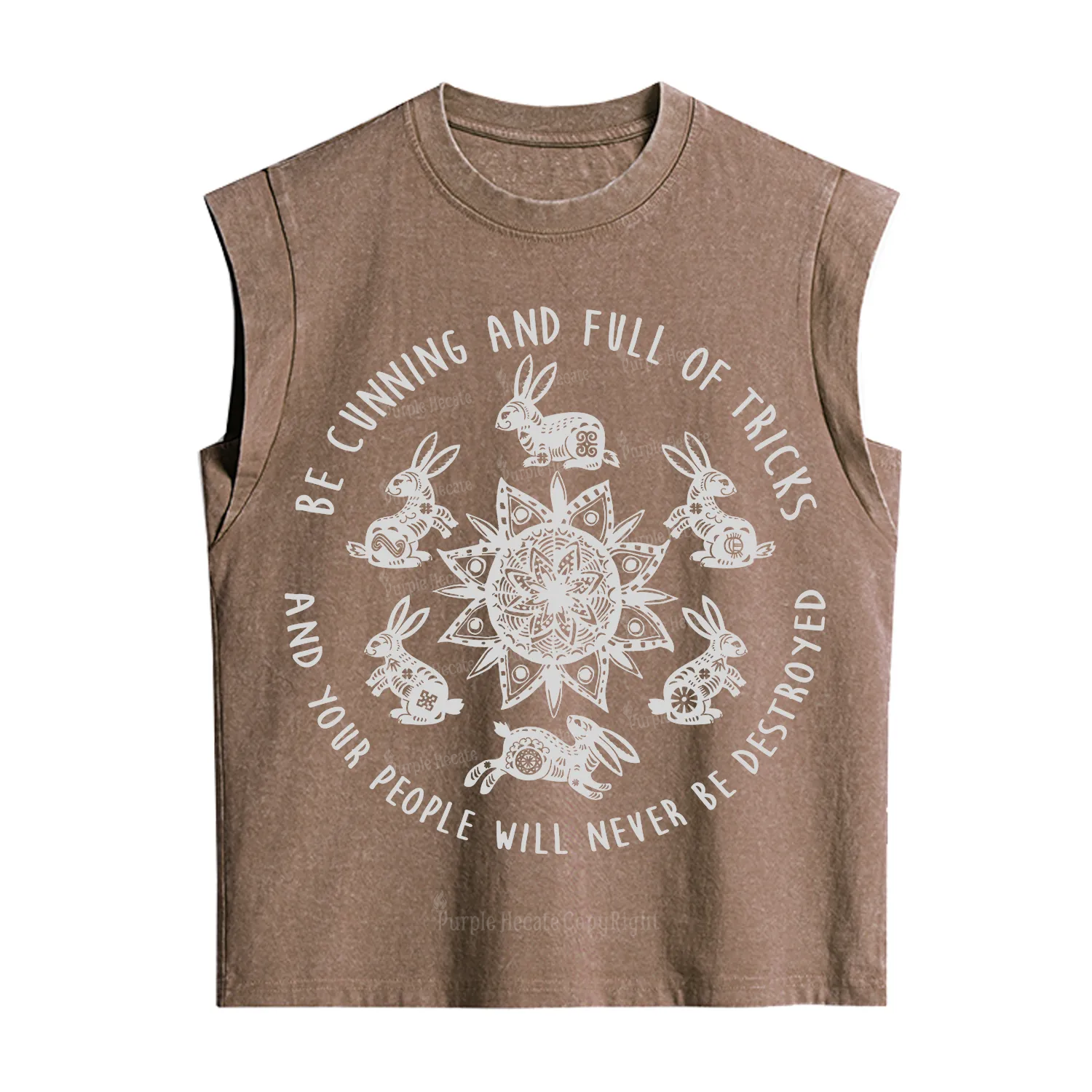 Purplehecate Cunning Rabbit Protection Spell Vintage Washed Tank