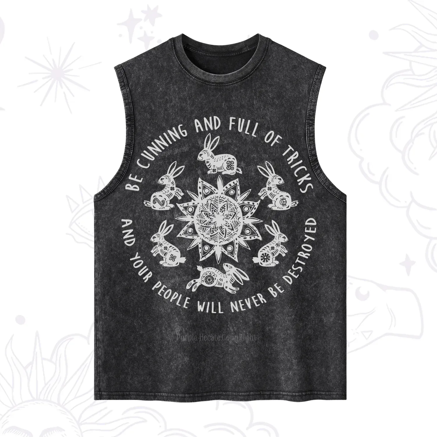 Purplehecate Cunning Rabbit Protection Spell Washed Tank