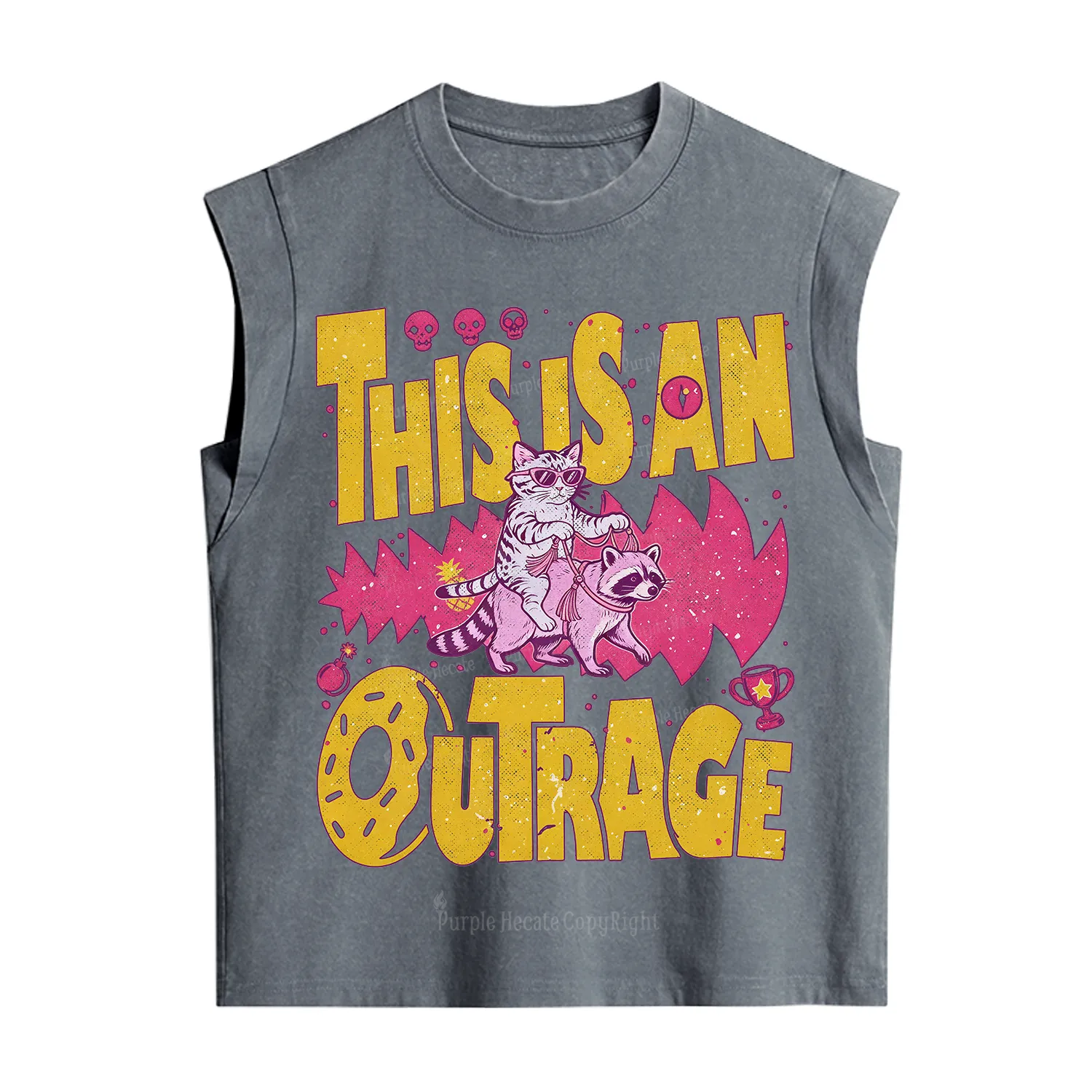 Purplehecate This Is An Outrage Angry Raccoons Vintage Washed Tank