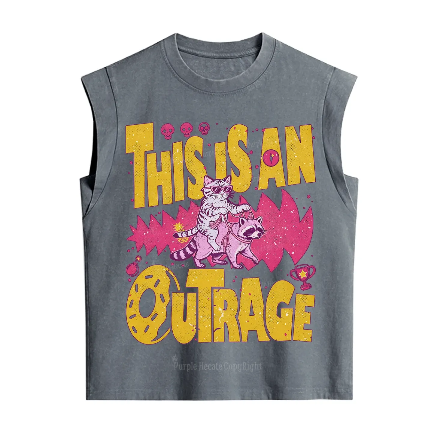Purplehecate This Is An Outrage Angry Raccoons Vintage Washed Tank