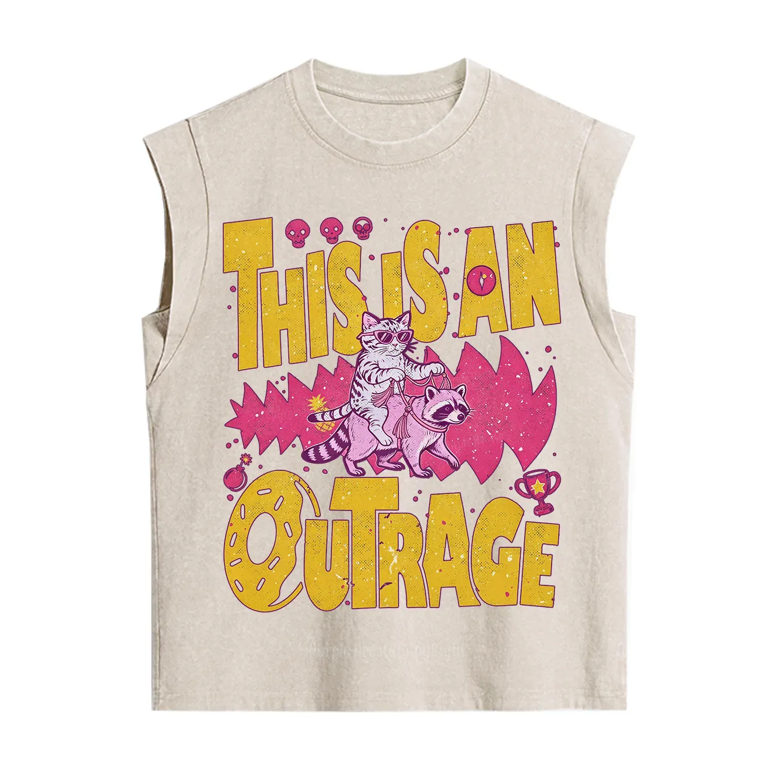 Purplehecate This Is An Outrage Angry Raccoons Vintage Washed Tank