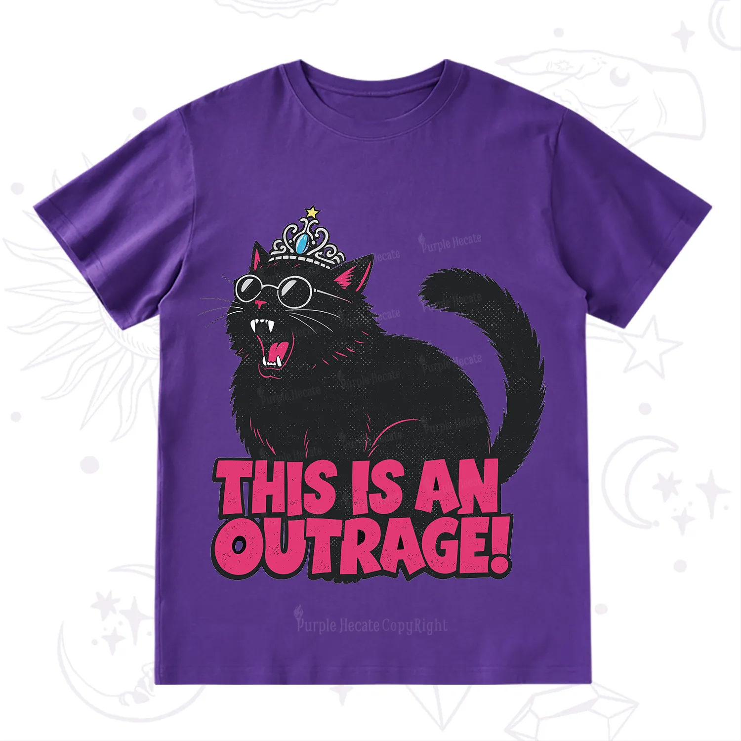 Purplehecate This is an outrage Princess Cat T-Shirt