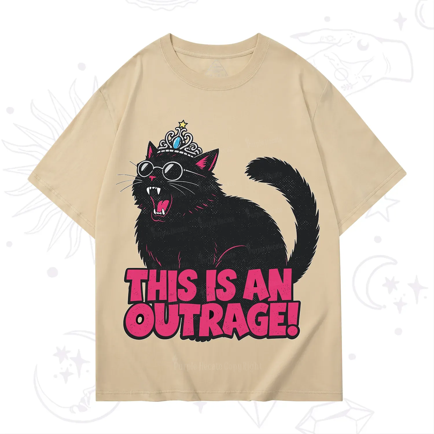 Purplehecate This is an outrage Princess Cat T-Shirt