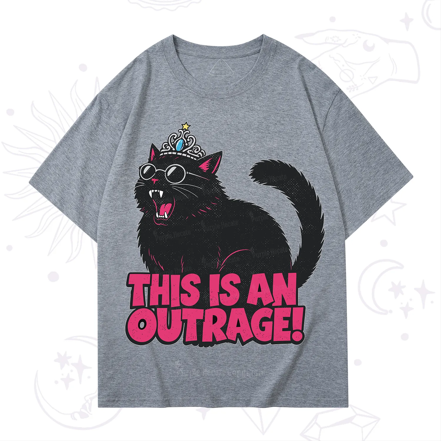 Purplehecate This is an outrage Princess Cat T-Shirt