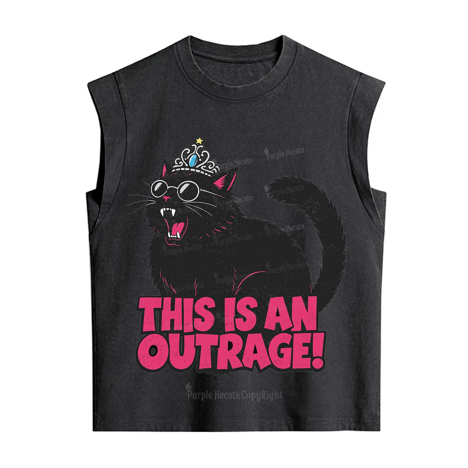 Purplehecate This is an outrage Princess Cat Vintage Washed Tank