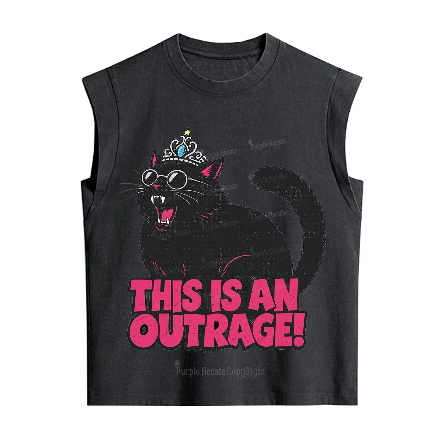 Purplehecate This is an outrage Princess Cat Vintage Washed Tank