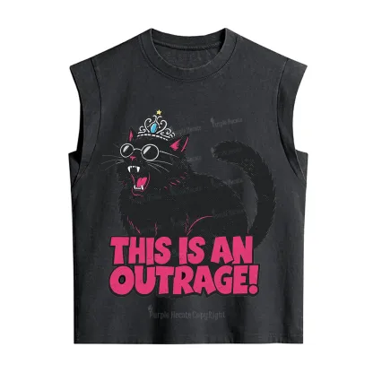 Purplehecate This is an outrage Princess Cat Vintage Washed Tank