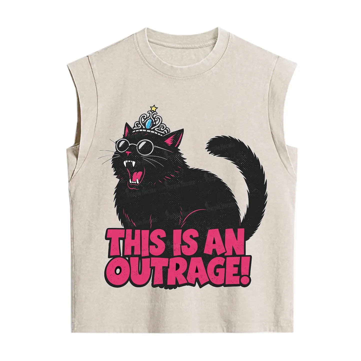 Purplehecate This is an outrage Princess Cat Vintage Washed Tank