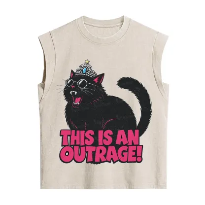 Purplehecate This is an outrage Princess Cat Vintage Washed Tank
