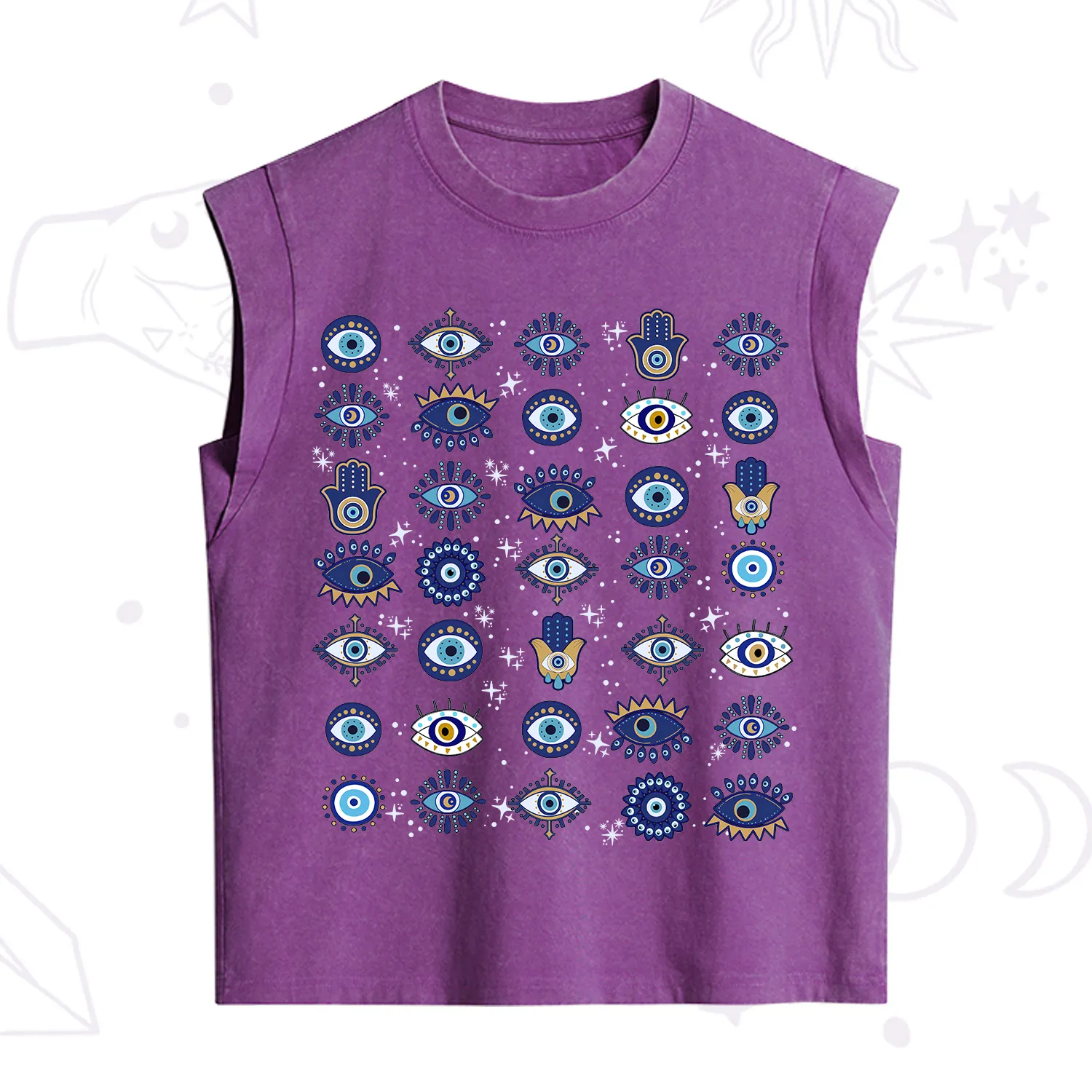 Purplehecate Evil Eye Protection Vintage Washed Tank