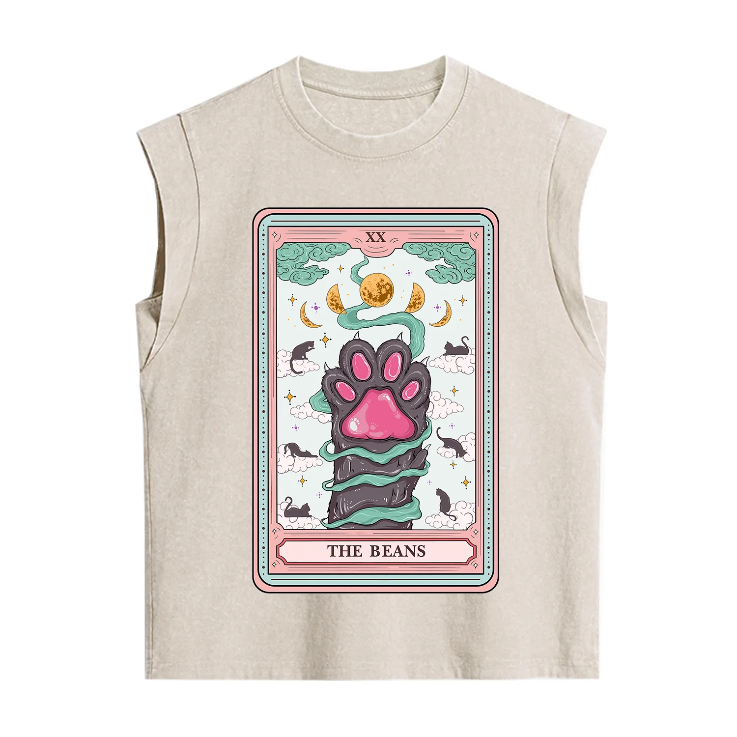 Purplehecate The Beans Cat Tarot Vintage Washed Tank