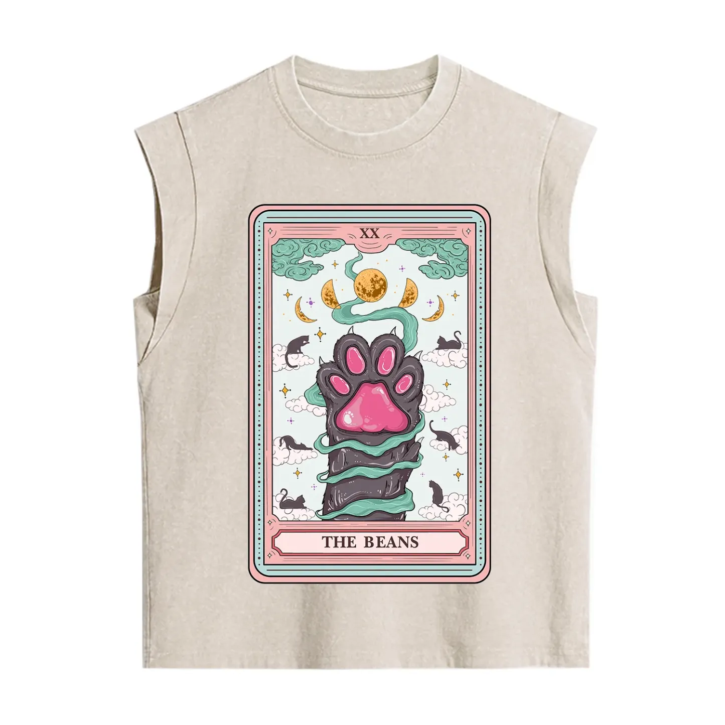 Purplehecate The Beans Cat Tarot Vintage Washed Tank