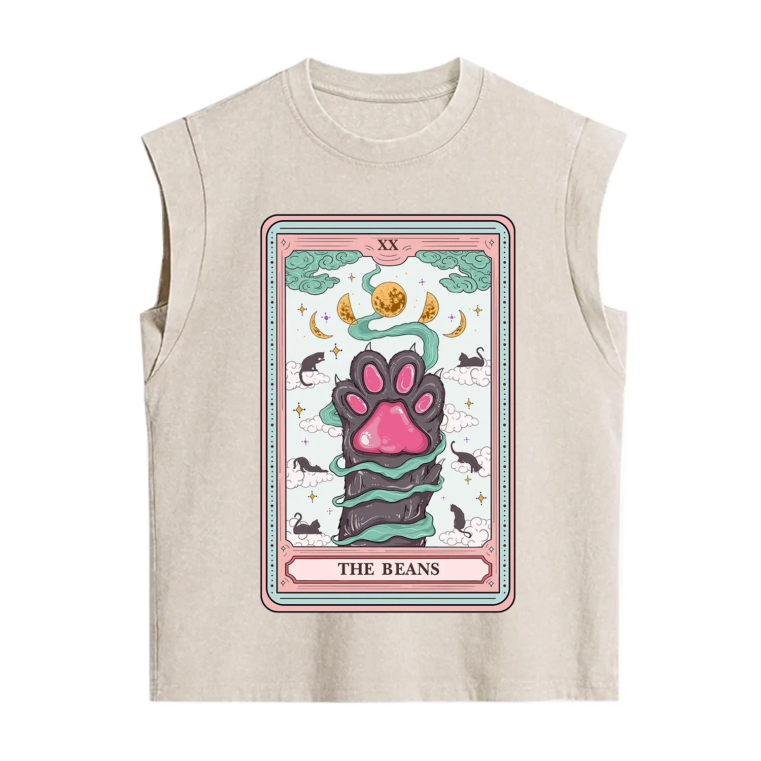 Purplehecate The Beans Cat Tarot Vintage Washed Tank