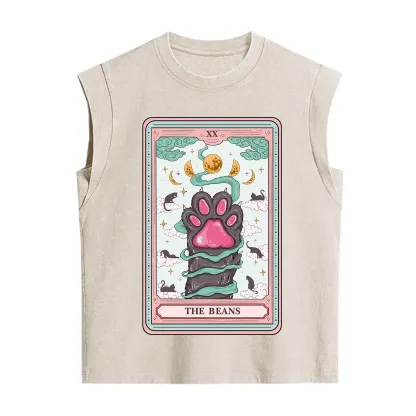Purplehecate The Beans Cat Tarot Vintage Washed Tank