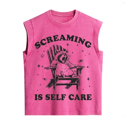 Purplehecate Screaming is Self Care Vintage Washed Tank