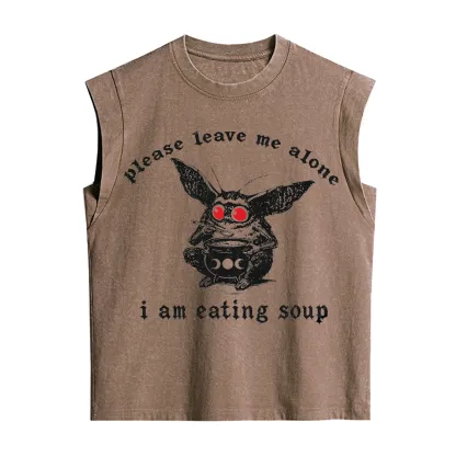 Purplehecate Mothman Eating Soup Vintage Washed Tank