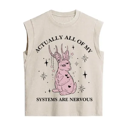 Purplehecate Actually All Of My Systems Are Nervous Vintage Washed Tank