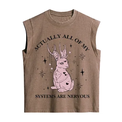 Purplehecate Actually All Of My Systems Are Nervous Vintage Washed Tank