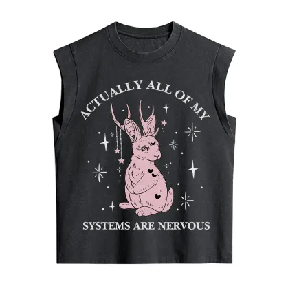 Purplehecate Actually All Of My Systems Are Nervous Vintage Washed Tank