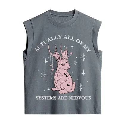 Purplehecate Actually All Of My Systems Are Nervous Vintage Washed Tank
