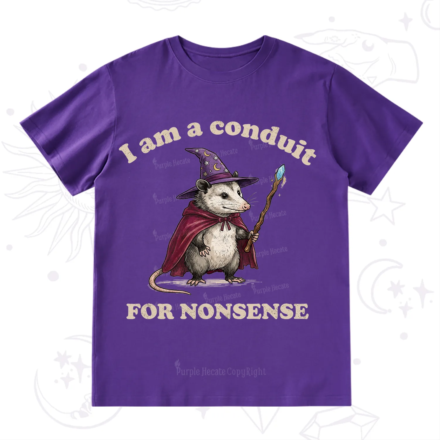 Purplehecate I Am A Conduit for Nonsense Possum T-Shirt