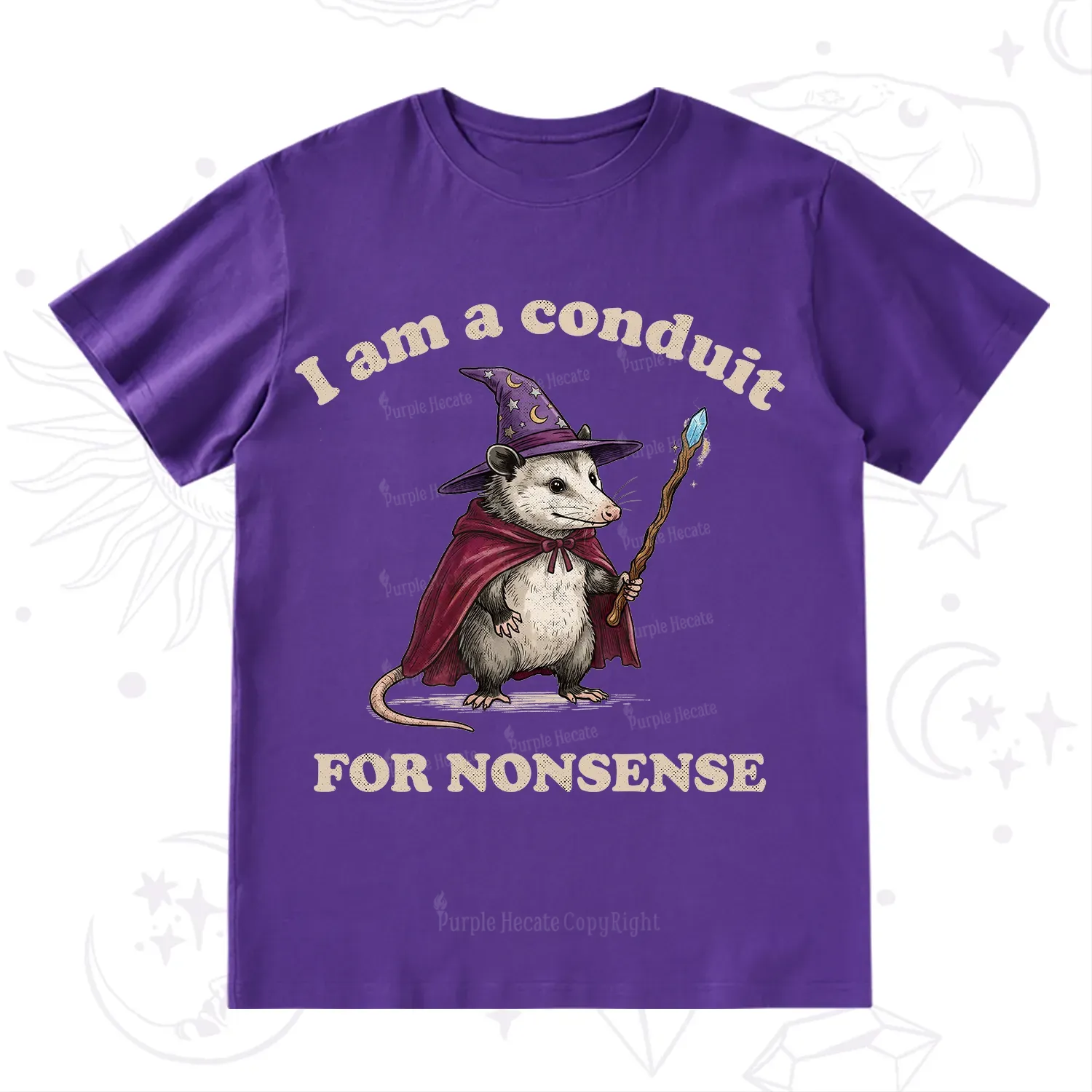Purplehecate I Am A Conduit for Nonsense Possum T-Shirt