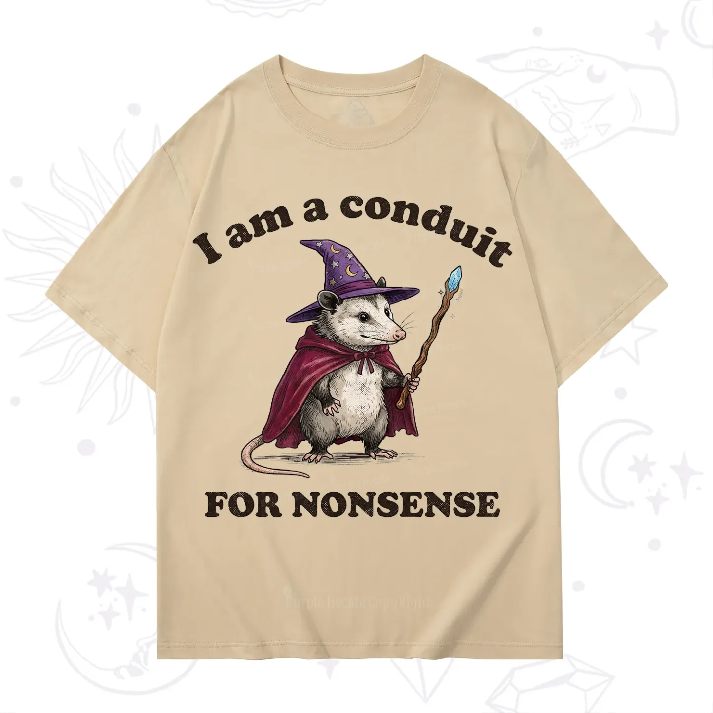 Purplehecate I Am A Conduit for Nonsense Possum T-Shirt