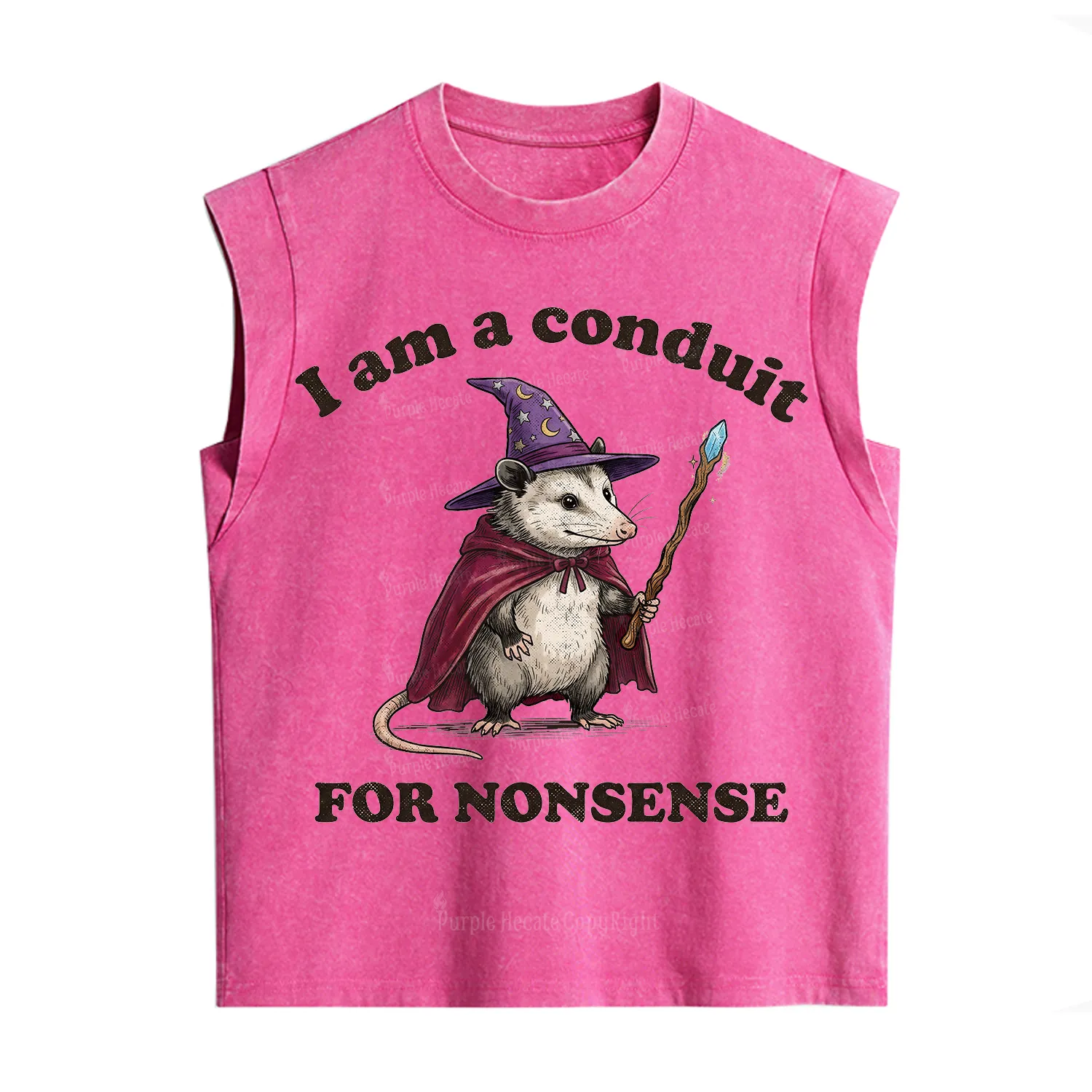 Purplehecate I Am A Conduit for Nonsense Possum Vintage Washed Tank