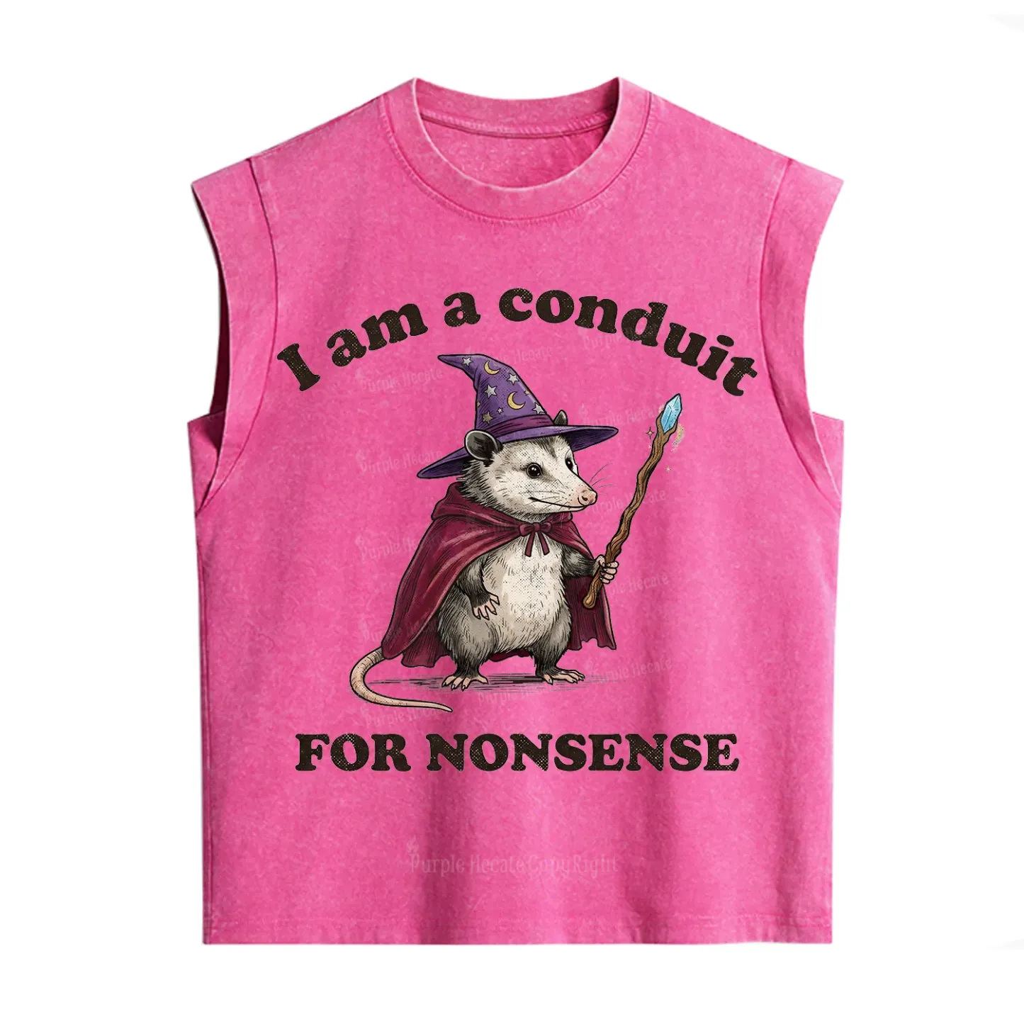 Purplehecate I Am A Conduit for Nonsense Possum Vintage Washed Tank