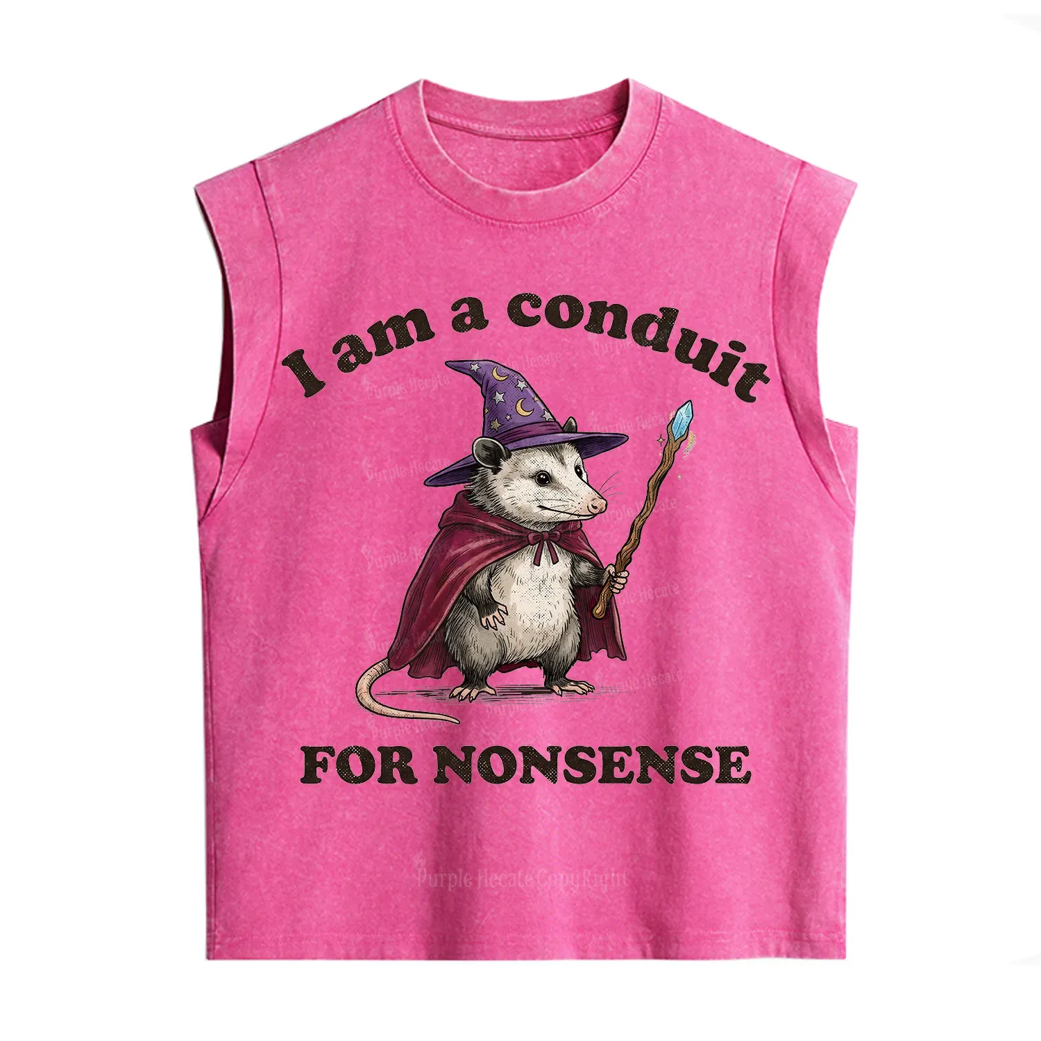Purplehecate I Am A Conduit for Nonsense Possum Vintage Washed Tank
