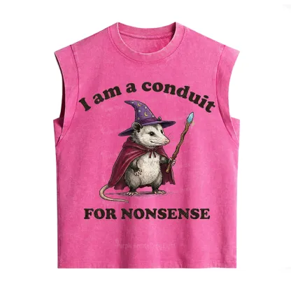 Purplehecate I Am A Conduit for Nonsense Possum Vintage Washed Tank