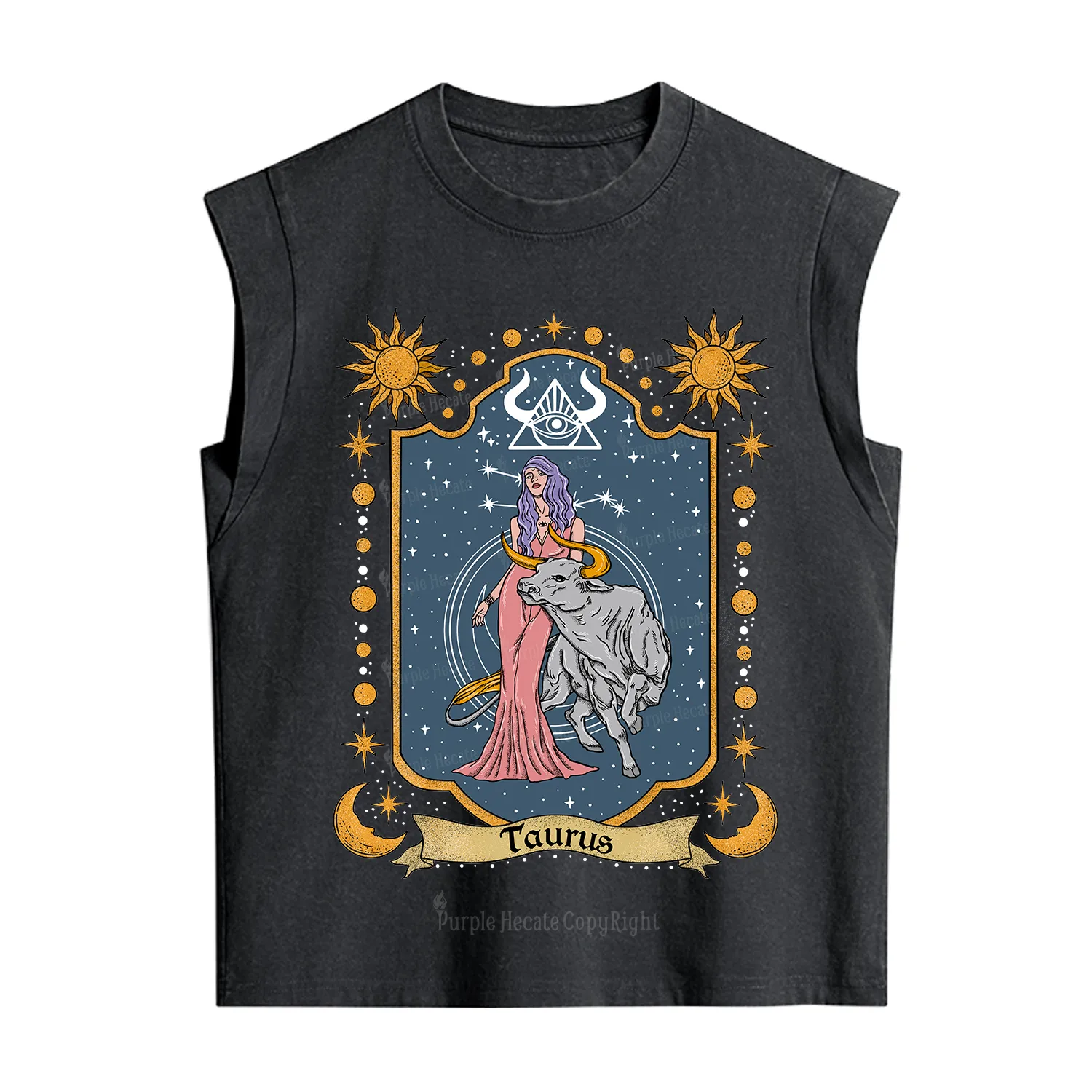 Purplehecate Taurus Zodiac Vintage Washed Tank