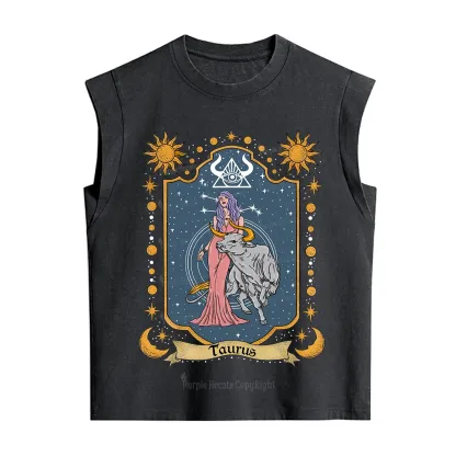 Purplehecate Taurus Zodiac Vintage Washed Tank
