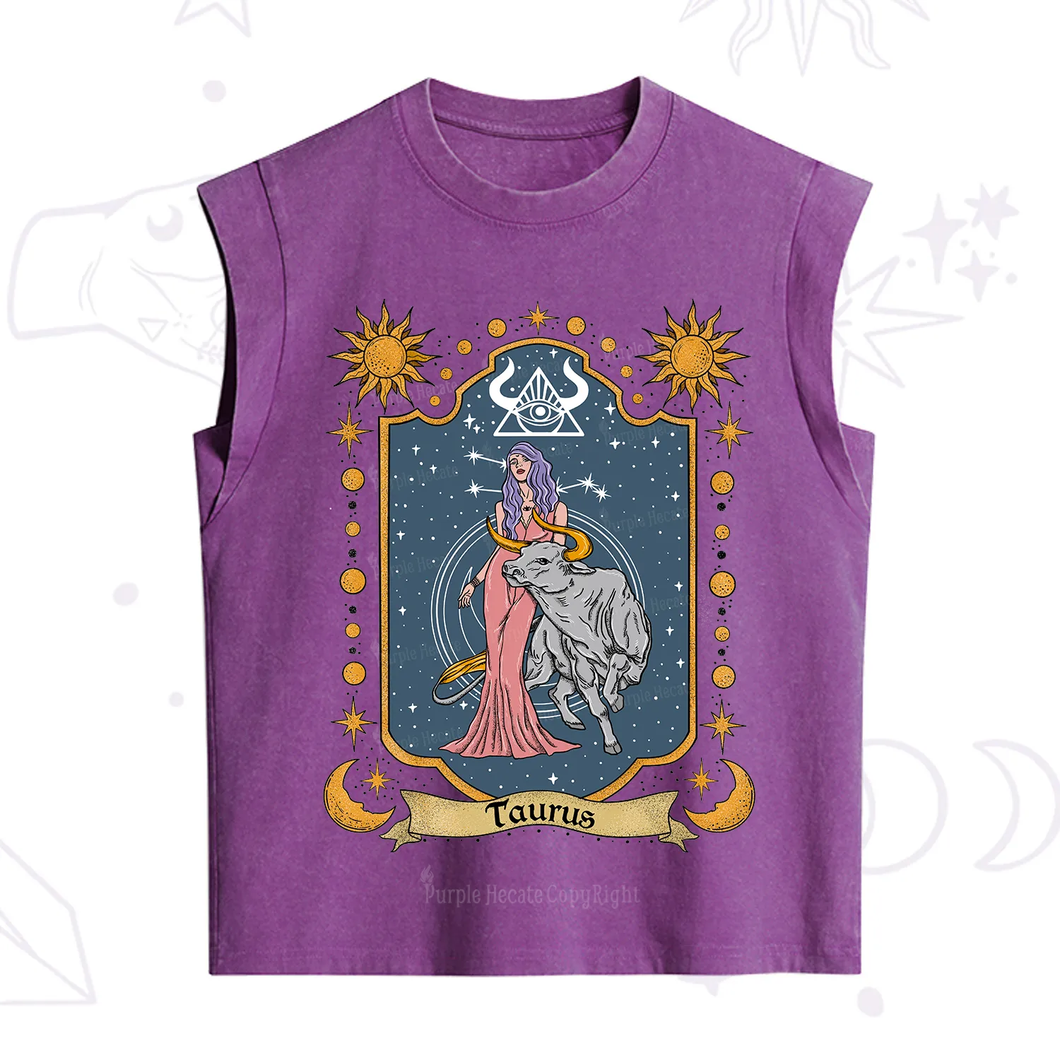 Purplehecate Taurus Zodiac Vintage Washed Tank