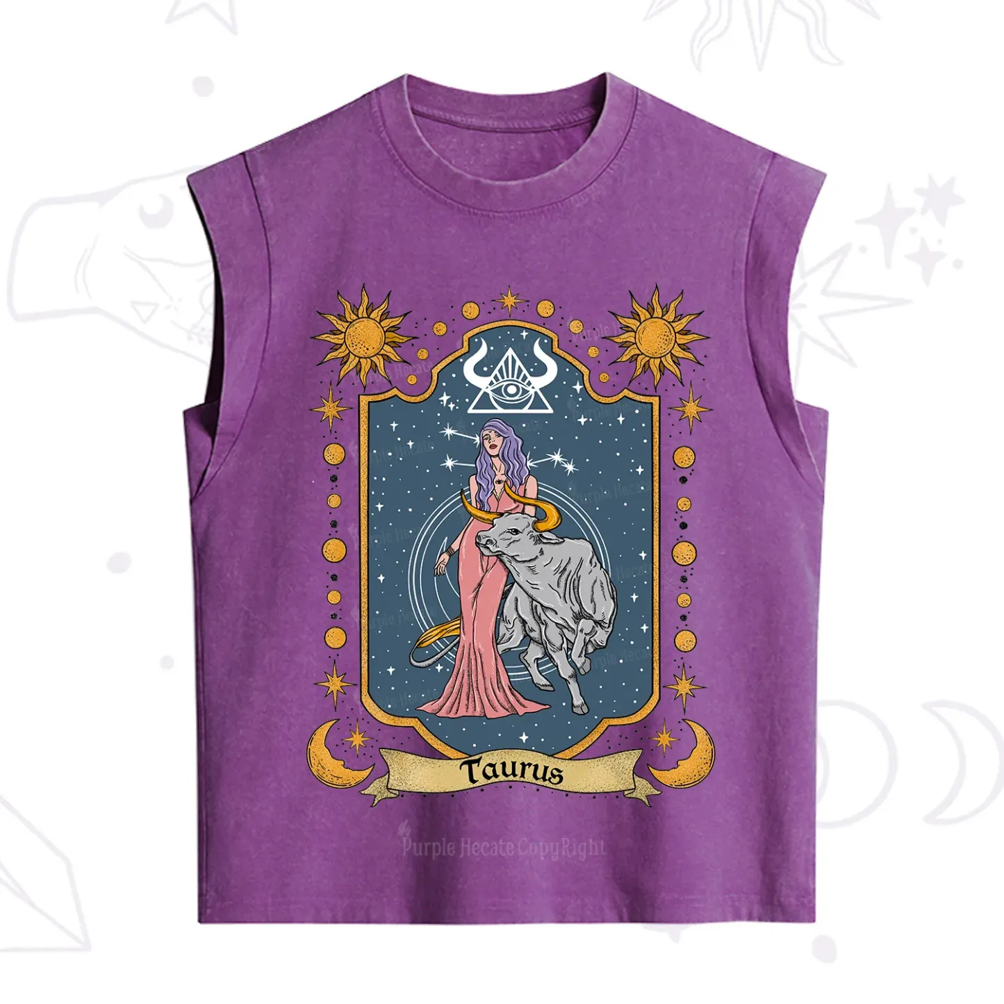 Purplehecate Taurus Zodiac Vintage Washed Tank