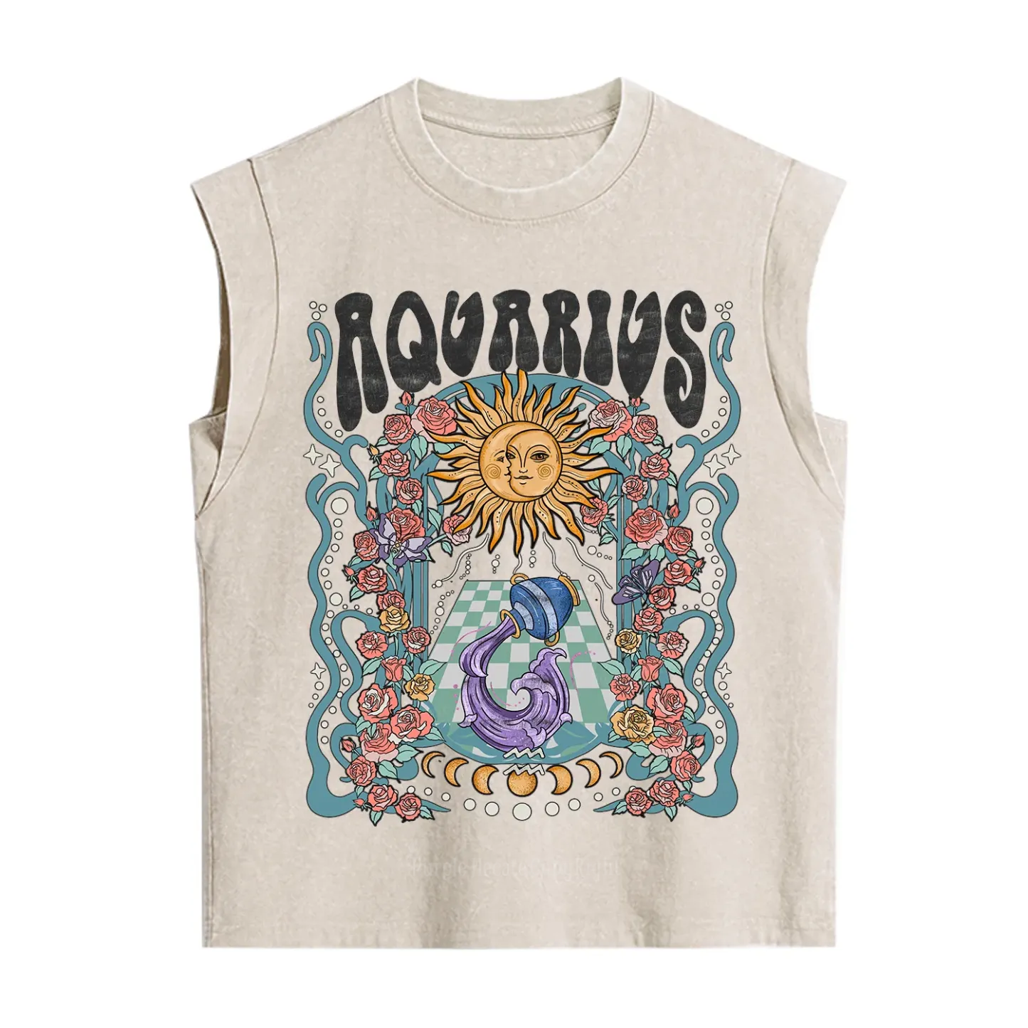 Purplehecate Aquarius Spirit Zodiac Vintage Washed Tank