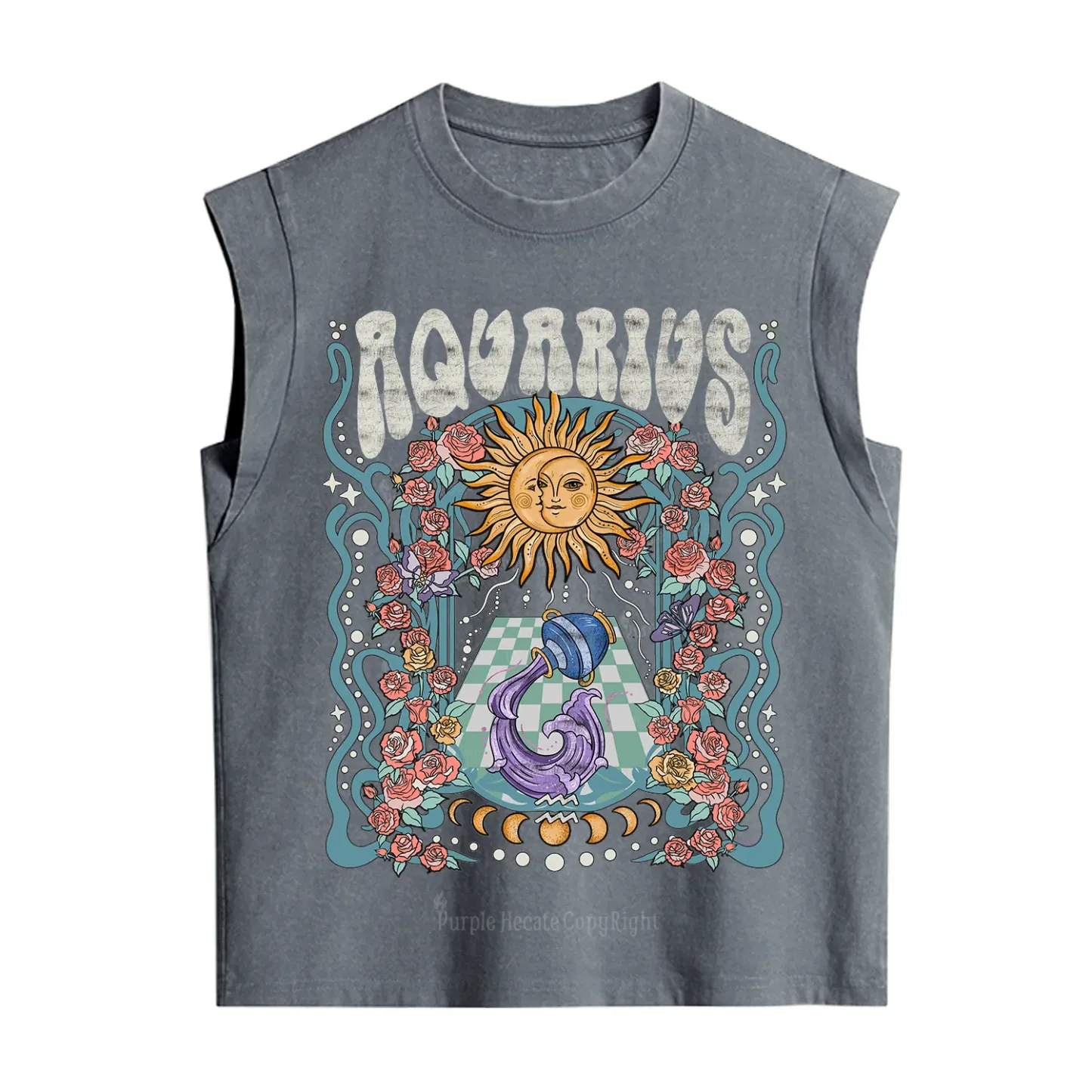 Purplehecate Aquarius Spirit Zodiac Vintage Washed Tank