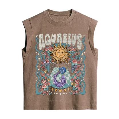 Purplehecate Aquarius Spirit Zodiac Vintage Washed Tank