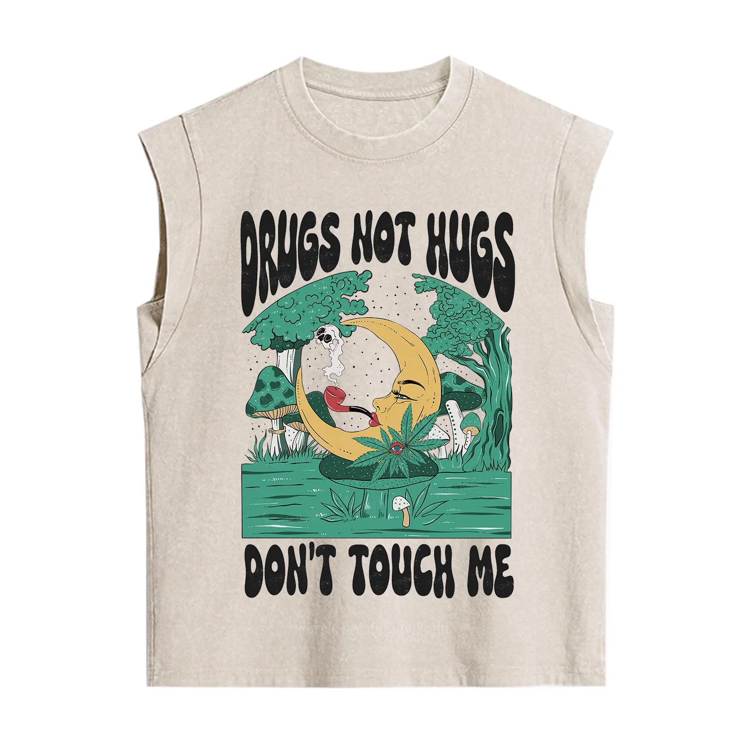 Purplehecate Drugs Not Hugs Don't Touch Me Vintage Washed Tank