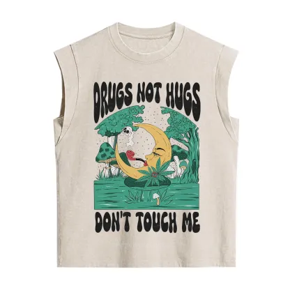 Purplehecate Drugs Not Hugs Don't Touch Me Vintage Washed Tank
