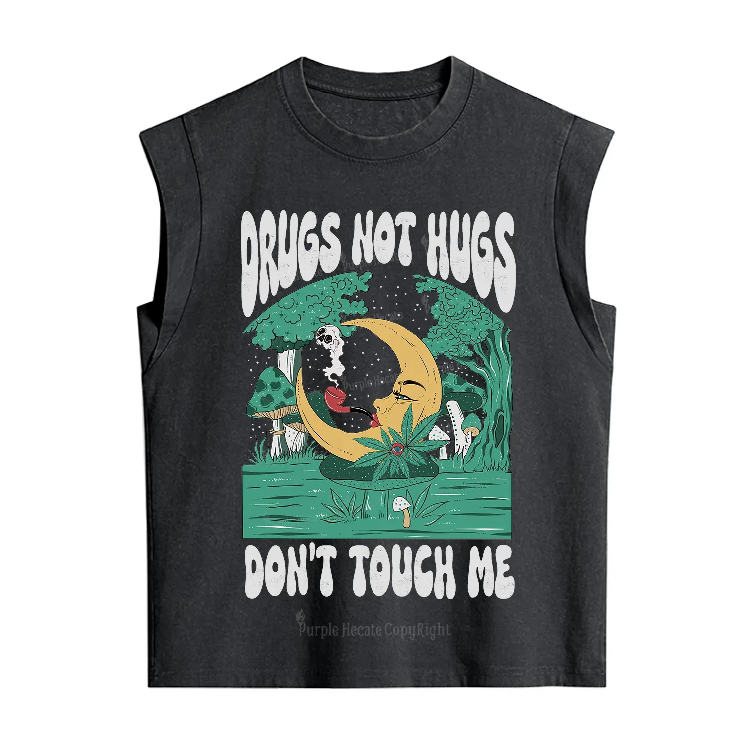 Purplehecate Drugs Not Hugs Don't Touch Me Vintage Washed Tank