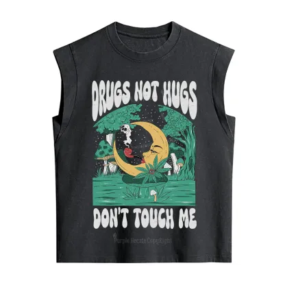 Purplehecate Drugs Not Hugs Don't Touch Me Vintage Washed Tank