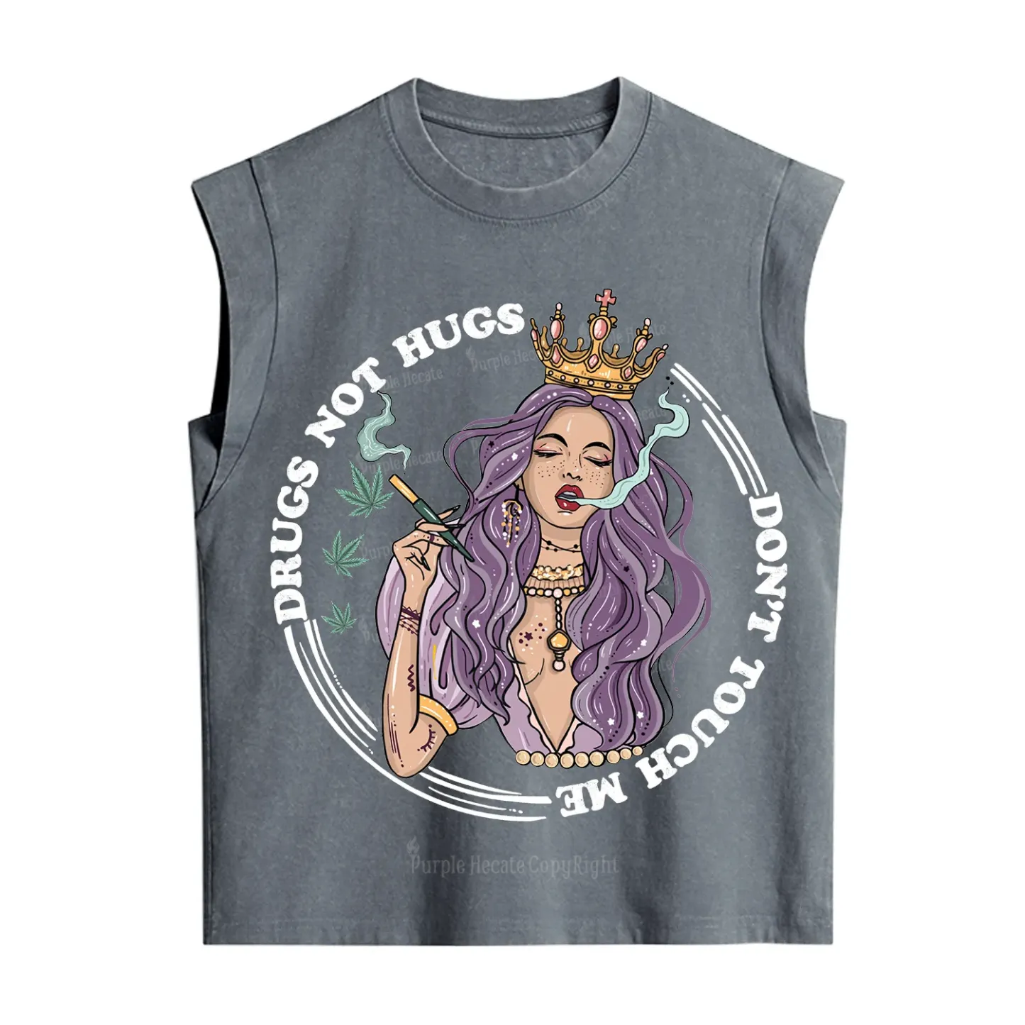 Purplehecate Weed Be Sarcastic Vintage Washed Tank